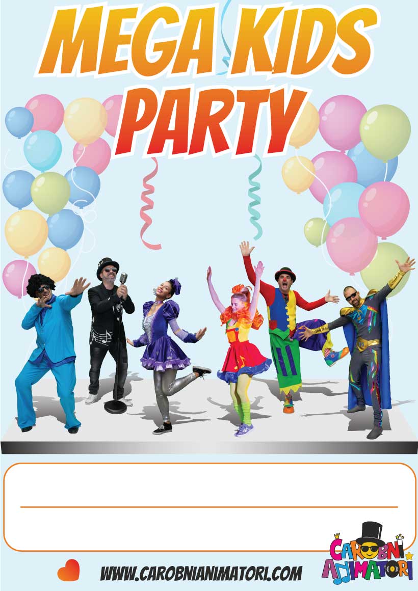 Plakat animirani program: MEGA KIDS PARTY